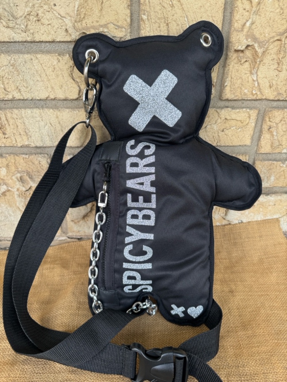 Spicybear glitter Rare Hard to find New limited unisex Crossbody bag - Picture 3 of 7